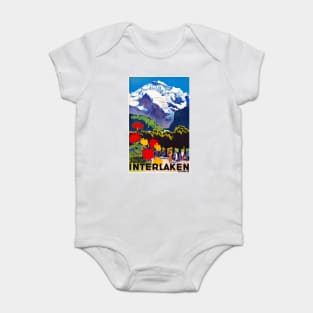 Vintage Travel Poster Switzerland Interlaken Baby Bodysuit